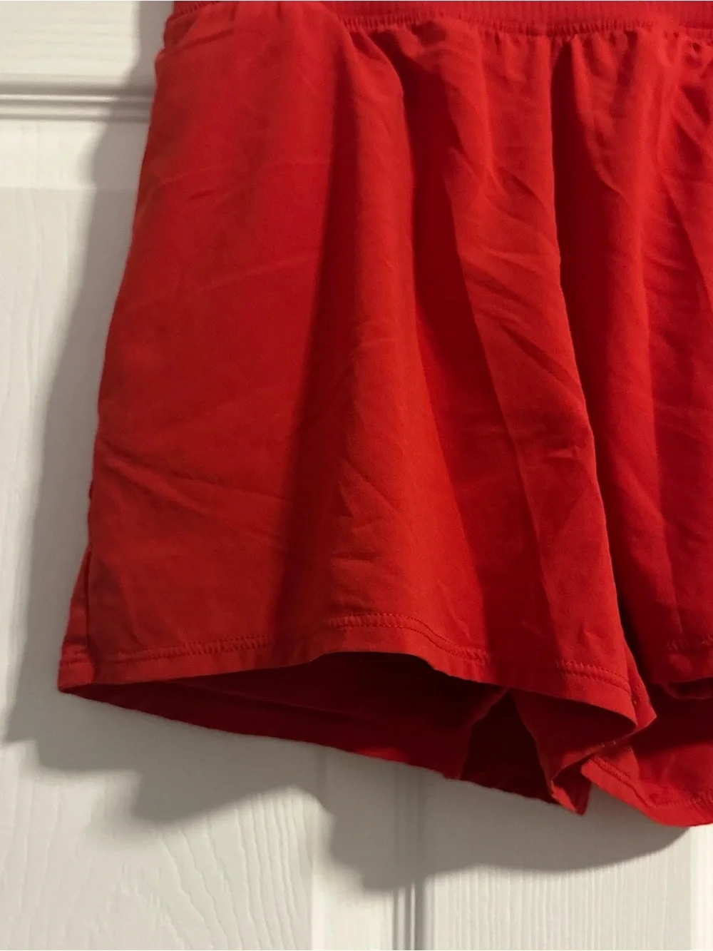 Nike Red Women's Athletic Shorts with Swoosh